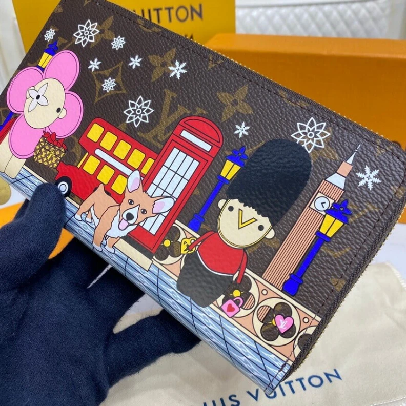 Replica bags Zip closu Louis Vuitton Monogram Canvas Zippy Wallet