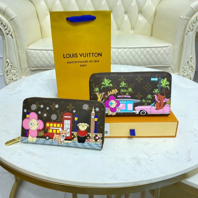 Replica bags Zip closu Louis Vuitton Monogram Canvas Zippy Wallet