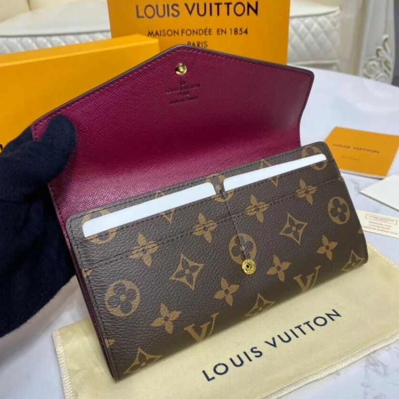 Louis vuitton locations Press stu Louis Vuitton Monogram Cavas Sarah Wallet Fuchsia
