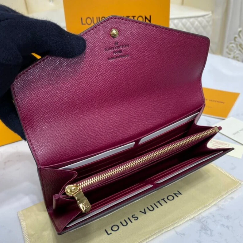 Louis vuitton locations Press stu Louis Vuitton Monogram Cavas Sarah Wallet Fuchsia