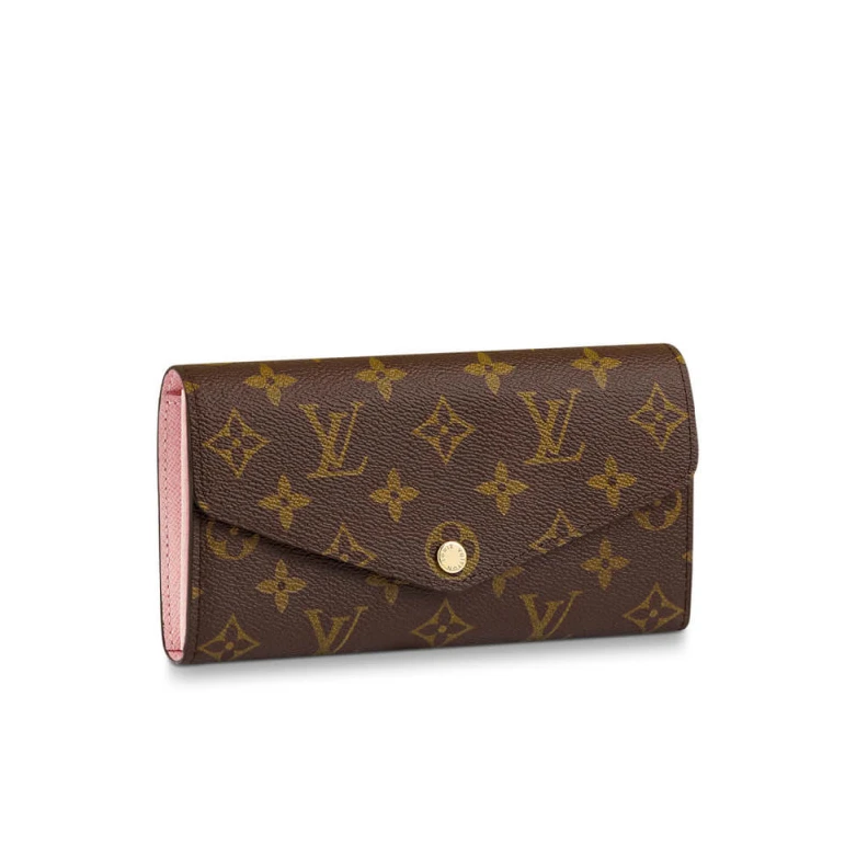 Inside fl Louis Vuitton Monogram Cavas Sarah Wallet Pink
