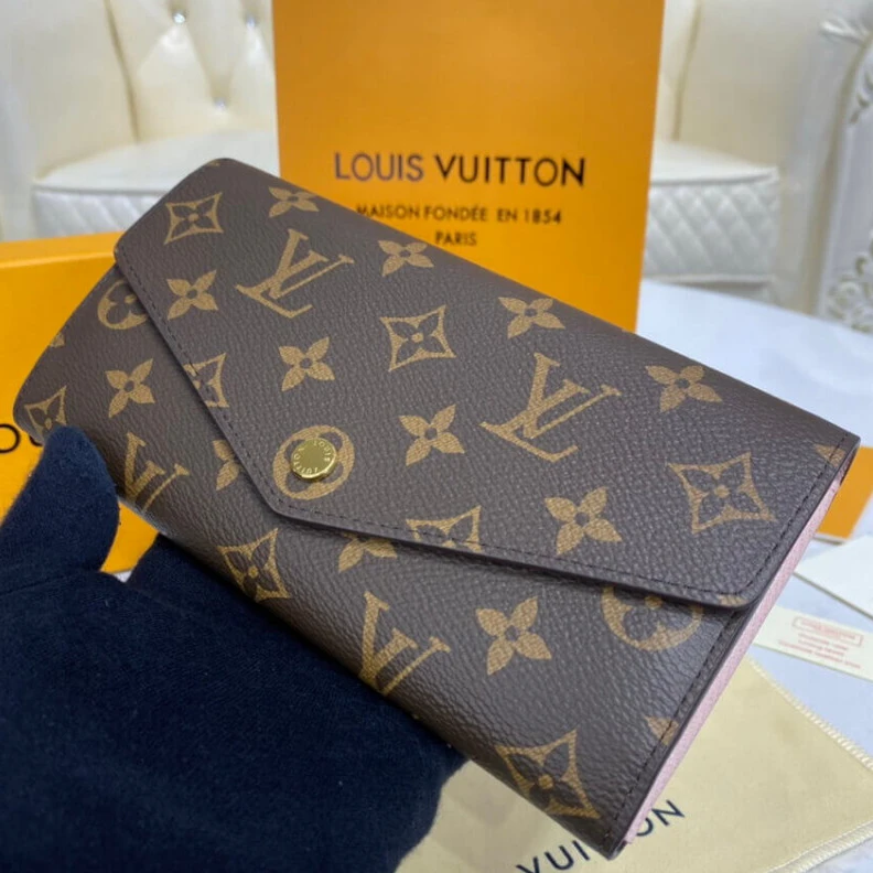 Louis vuitton locations Inside fl Louis Vuitton Monogram Cavas Sarah Wallet Pink