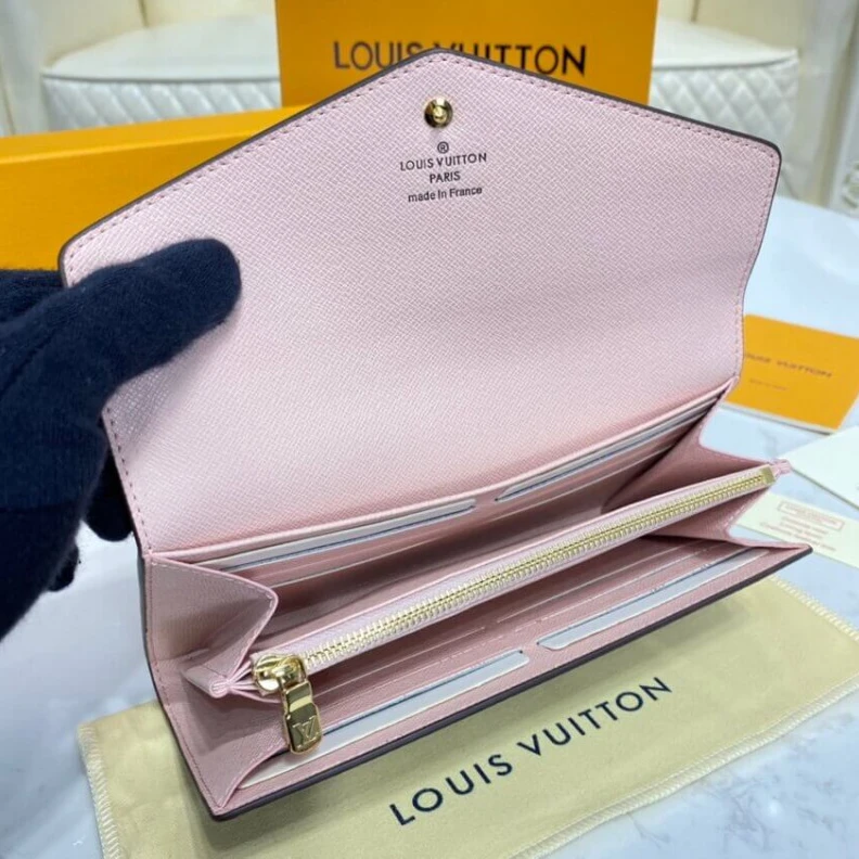 Louis vuitton locations Inside fl Louis Vuitton Monogram Cavas Sarah Wallet Pink
