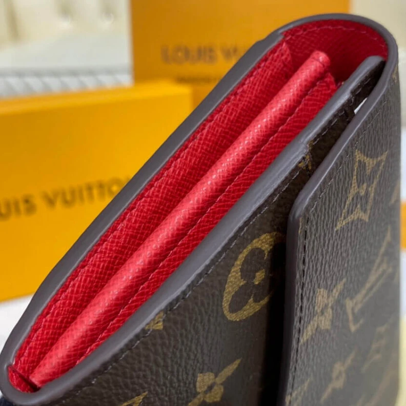 Replica bags 16 card s Louis Vuitton Monogram Cavas Sarah Wallet Red