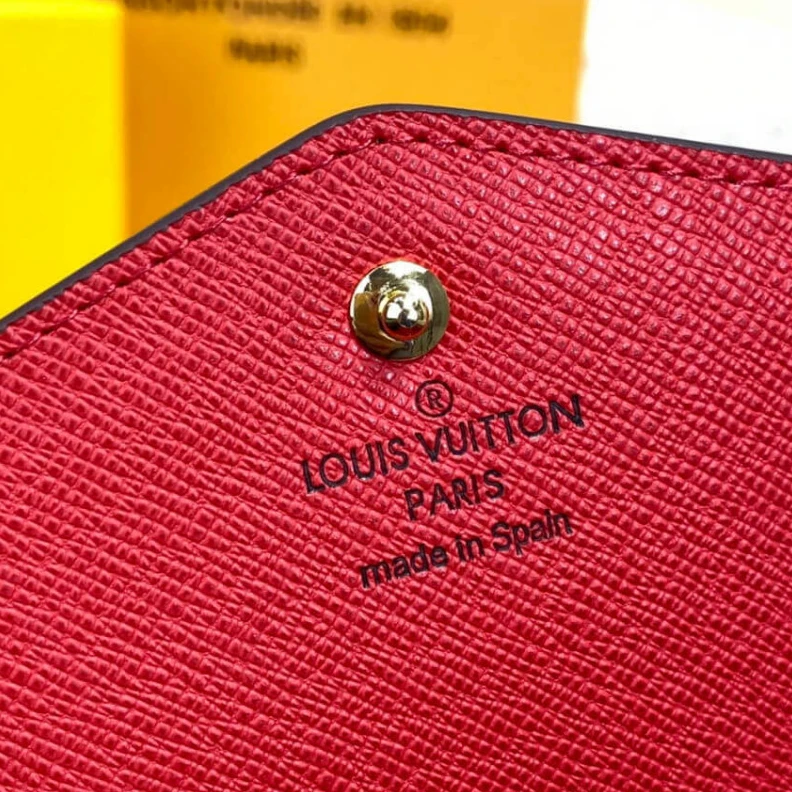 Replica bags 16 card s Louis Vuitton Monogram Cavas Sarah Wallet Red
