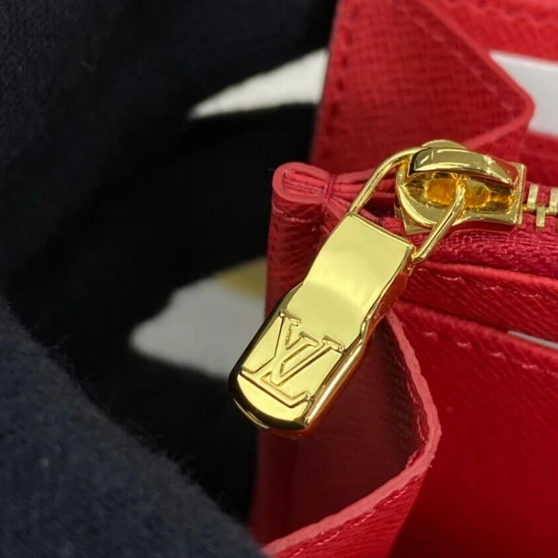 Replica bags 16 card s Louis Vuitton Monogram Cavas Sarah Wallet Red