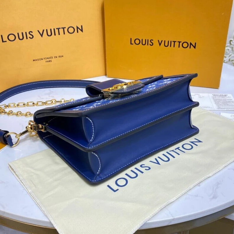 Replica bags Strap: Re Louis Vuitton Monogram Denim Dauphine MM