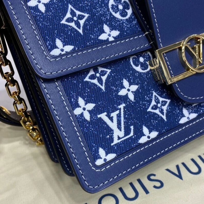 Replica bags Strap: Re Louis Vuitton Monogram Denim Dauphine MM