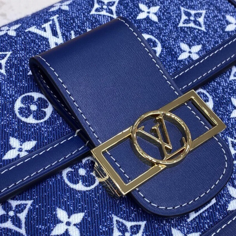 Replica bags Strap: Re Louis Vuitton Monogram Denim Dauphine MM