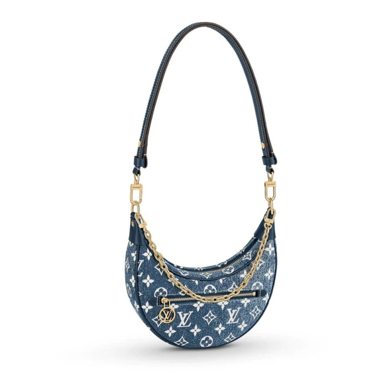 Denim Jac Louis Vuitton Monogram Denim Loop Bag Blue