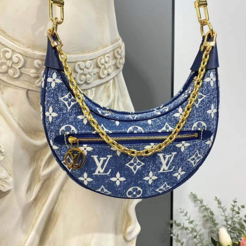 Mythick ru Denim Jac Louis Vuitton Monogram Denim Loop Bag Blue