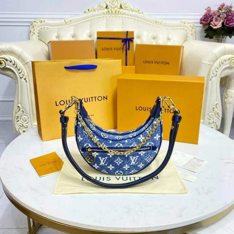Mythick ru Denim Jac Louis Vuitton Monogram Denim Loop Bag Blue