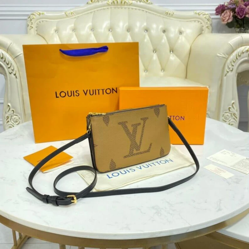 Mythick Inside fl LV Monogram Double Zip Pochette