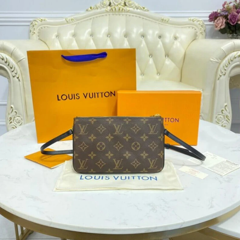 Mythick Inside fl LV Monogram Double Zip Pochette