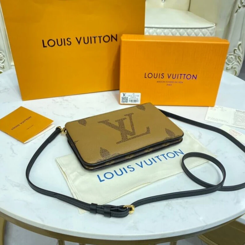Mythick Inside fl LV Monogram Double Zip Pochette