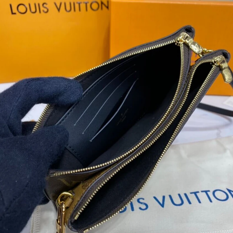 Mythick Inside fl LV Monogram Double Zip Pochette