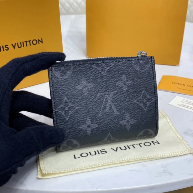 Top lv Cowhidele Louis Vuitton Monogram Eclipse Canvas Multiple Card Holder