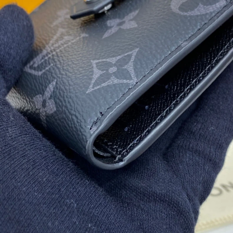 Top lv Cowhidele Louis Vuitton Monogram Eclipse Canvas Multiple Card Holder