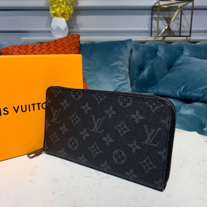 Replica bags lv 2 large g Louis Vuitton Monogram Eclipse Canvas Zippy Organizer Wallet
