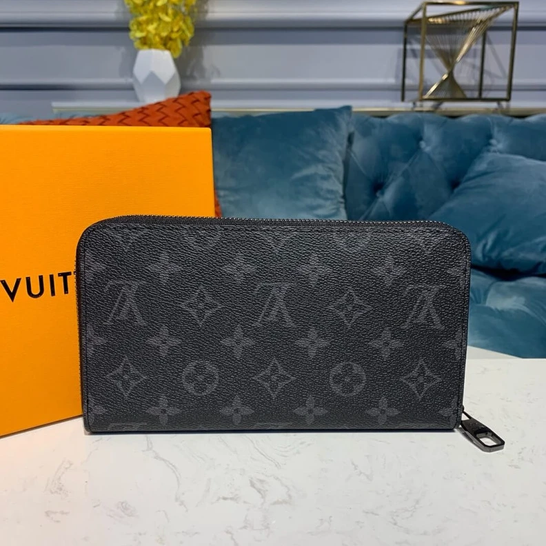 Replica bags lv 2 large g Louis Vuitton Monogram Eclipse Canvas Zippy Organizer Wallet