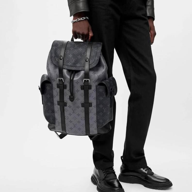 Top lv Press stu Louis Vuitton Monogram Eclipse Christopher MM Backpack