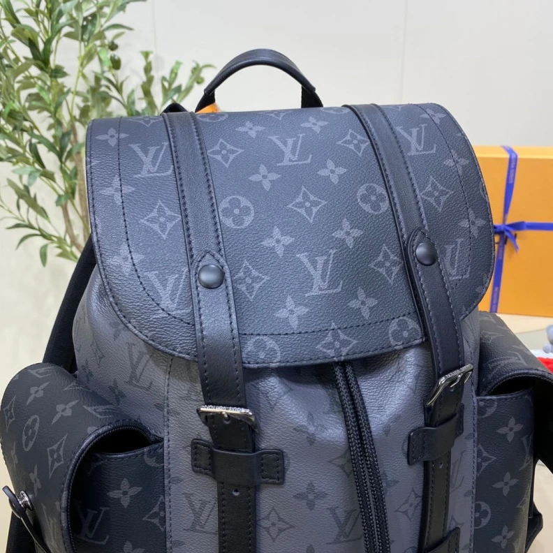 Top lv Press stu Louis Vuitton Monogram Eclipse Christopher MM Backpack