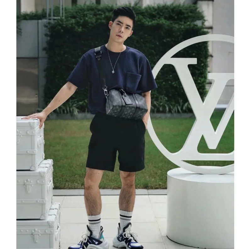 Top lv The Keepal Louis Vuitton Monogram Eclipse City Keepall