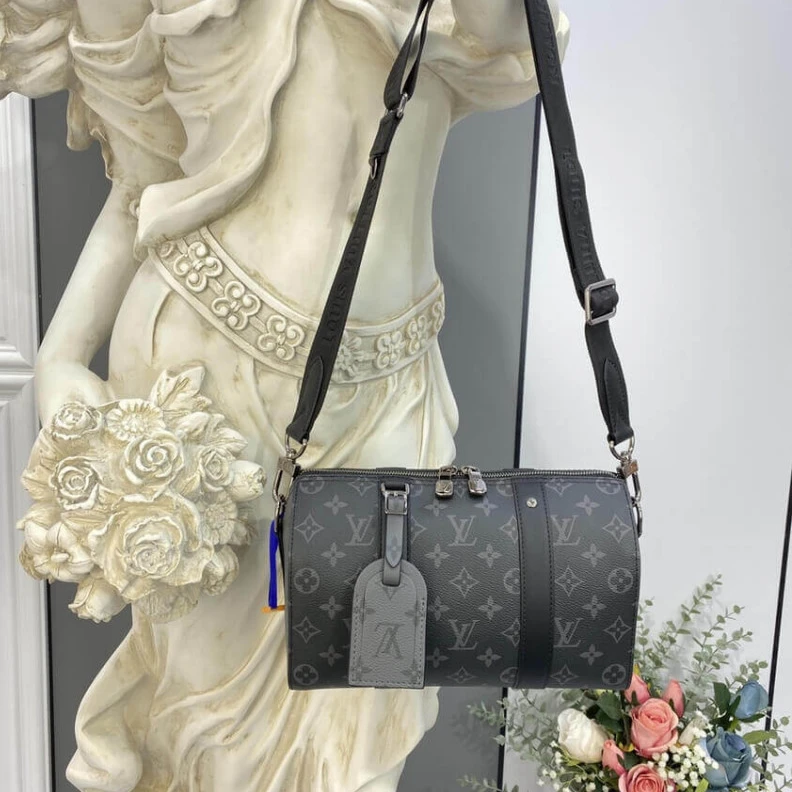Top lv The Keepal Louis Vuitton Monogram Eclipse City Keepall