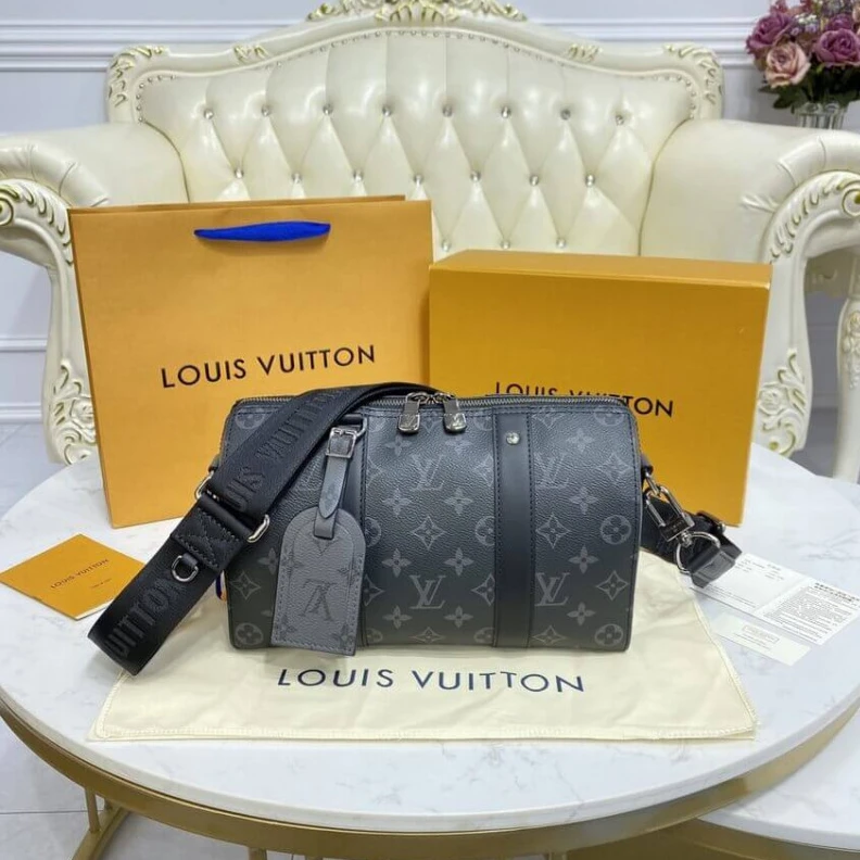 Top lv The Keepal Louis Vuitton Monogram Eclipse City Keepall