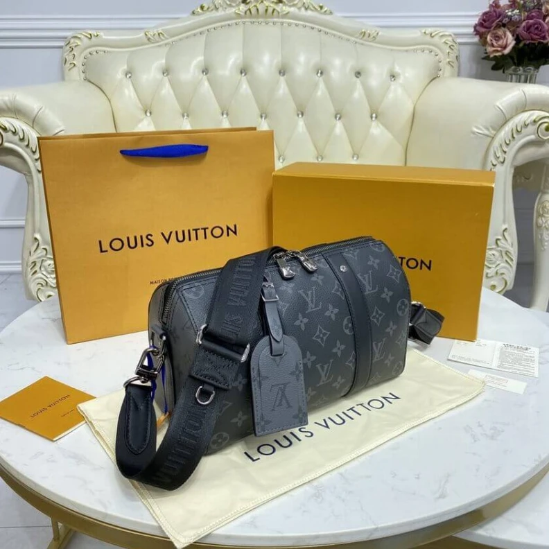 Top lv The Keepal Louis Vuitton Monogram Eclipse City Keepall