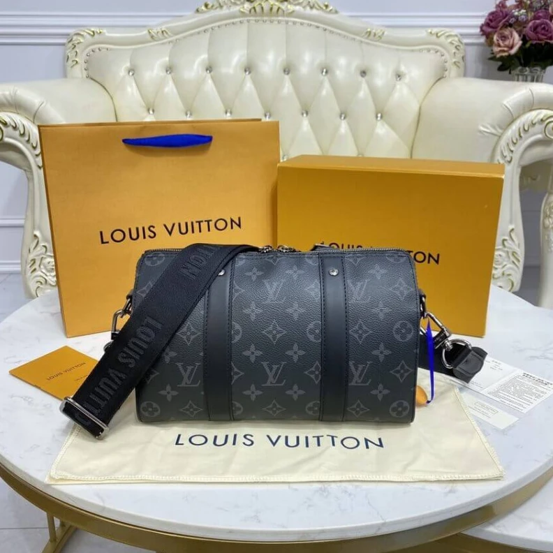 Top lv The Keepal Louis Vuitton Monogram Eclipse City Keepall