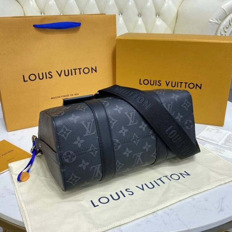 Top lv The Keepal Louis Vuitton Monogram Eclipse City Keepall