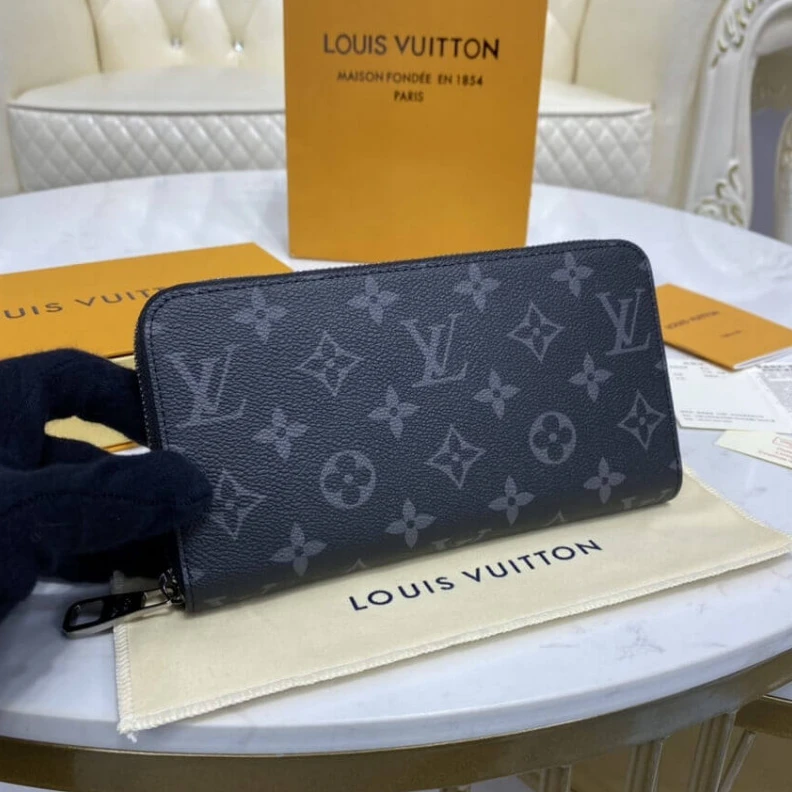 3 large g Louis Vuitton Monogram Eclipse Zippy Wallet