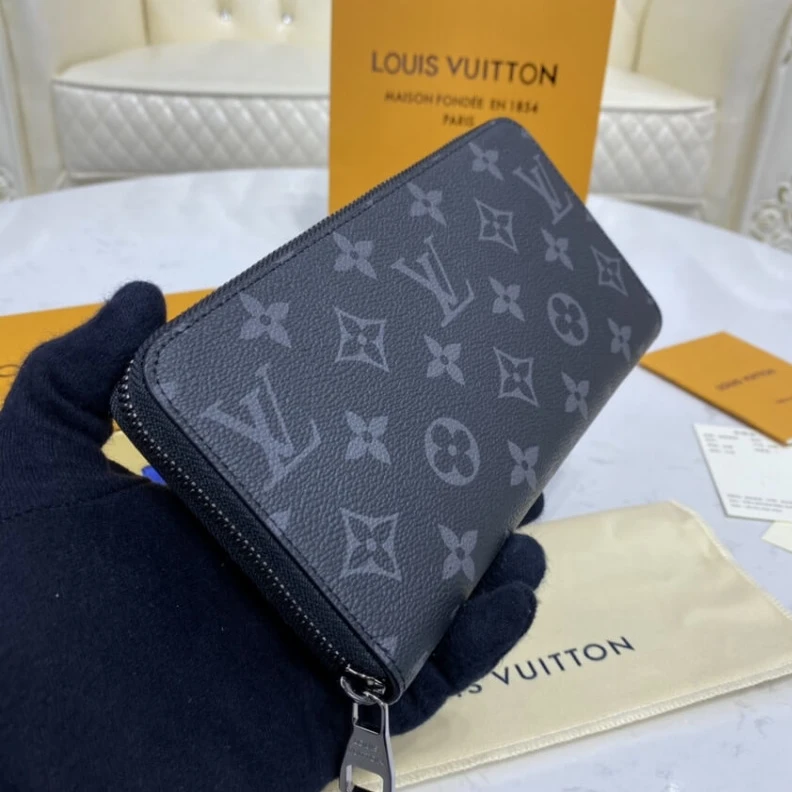 Replica bags lv 3 large g Louis Vuitton Monogram Eclipse Zippy Wallet