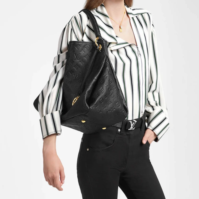 Lv belts replica Handle:Si LV Monogram Empreinte Artsy MM Black