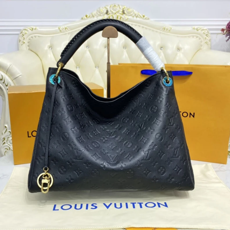 Lv belts replica Handle:Si LV Monogram Empreinte Artsy MM Black