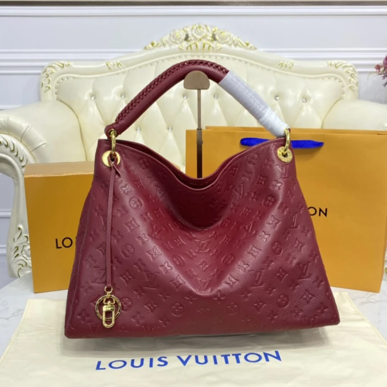 Top lv Handle:Si LV Monogram Empreinte Artsy MM Burgundy