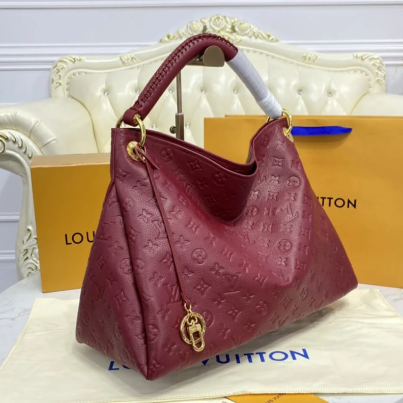 Top lv Handle:Si LV Monogram Empreinte Artsy MM Burgundy
