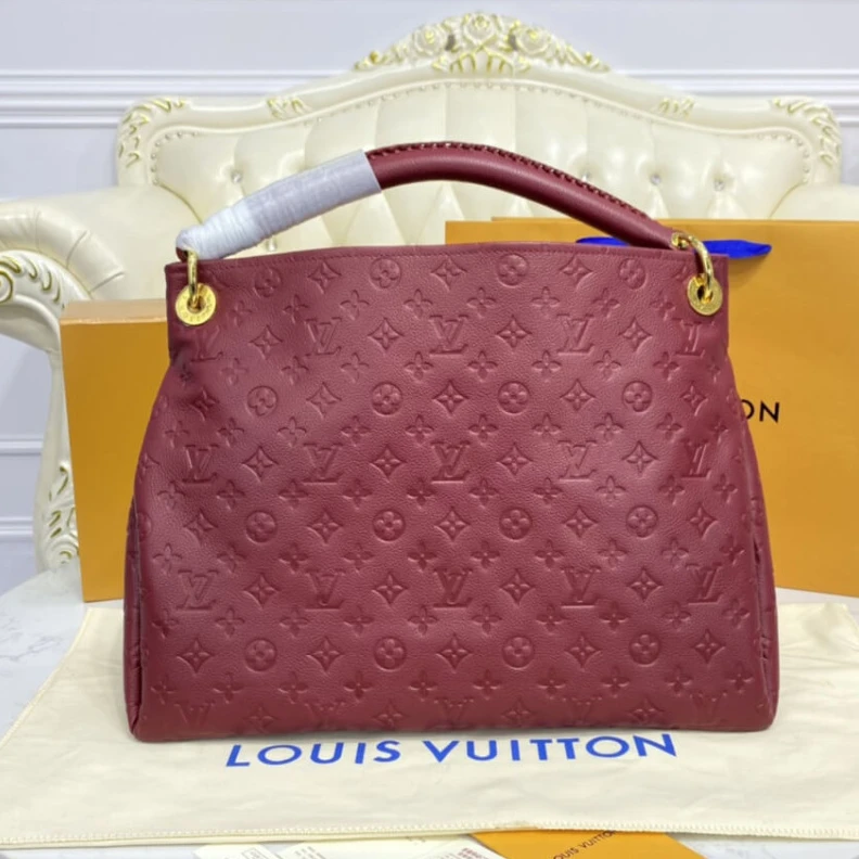 Top lv Handle:Si LV Monogram Empreinte Artsy MM Burgundy