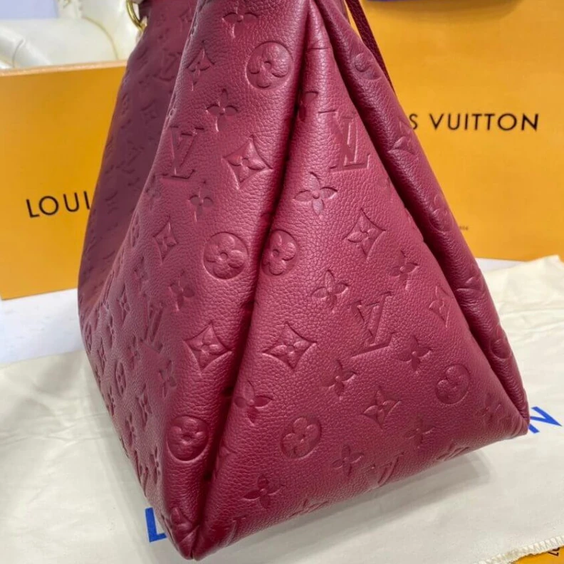 Top lv Handle:Si LV Monogram Empreinte Artsy MM Burgundy