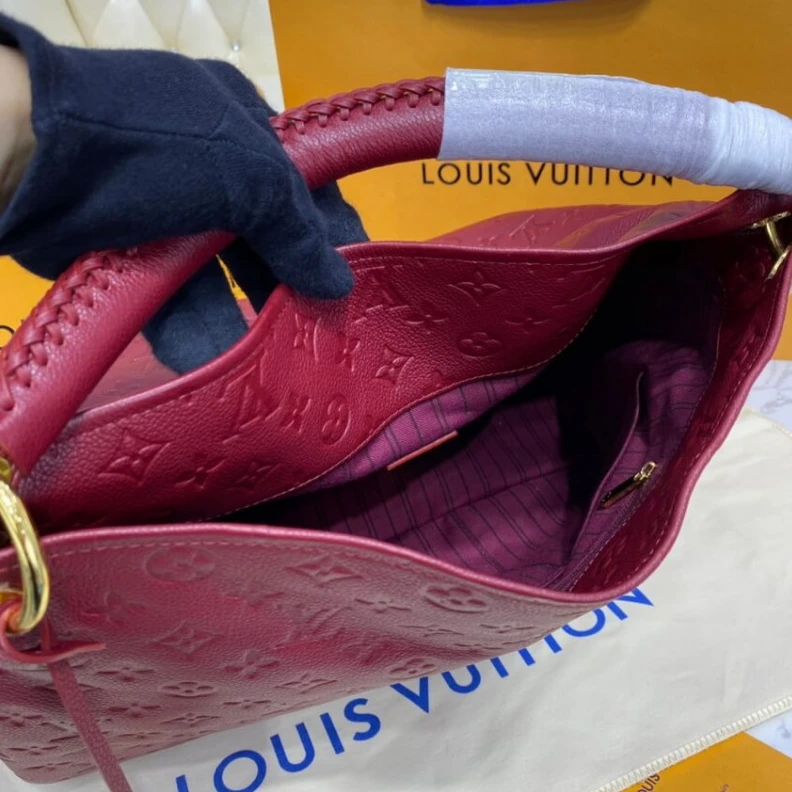 Top lv Handle:Si LV Monogram Empreinte Artsy MM Burgundy