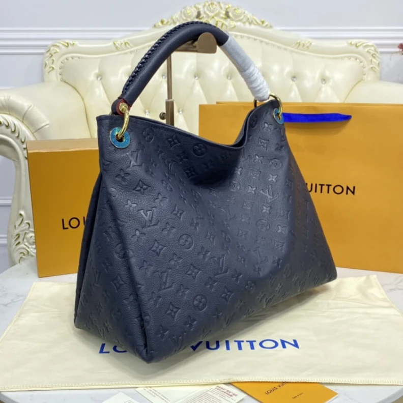 Replica bags lv 4 protect Louis Vuitton Monogram Empreinte Artsy MM Navy Blue