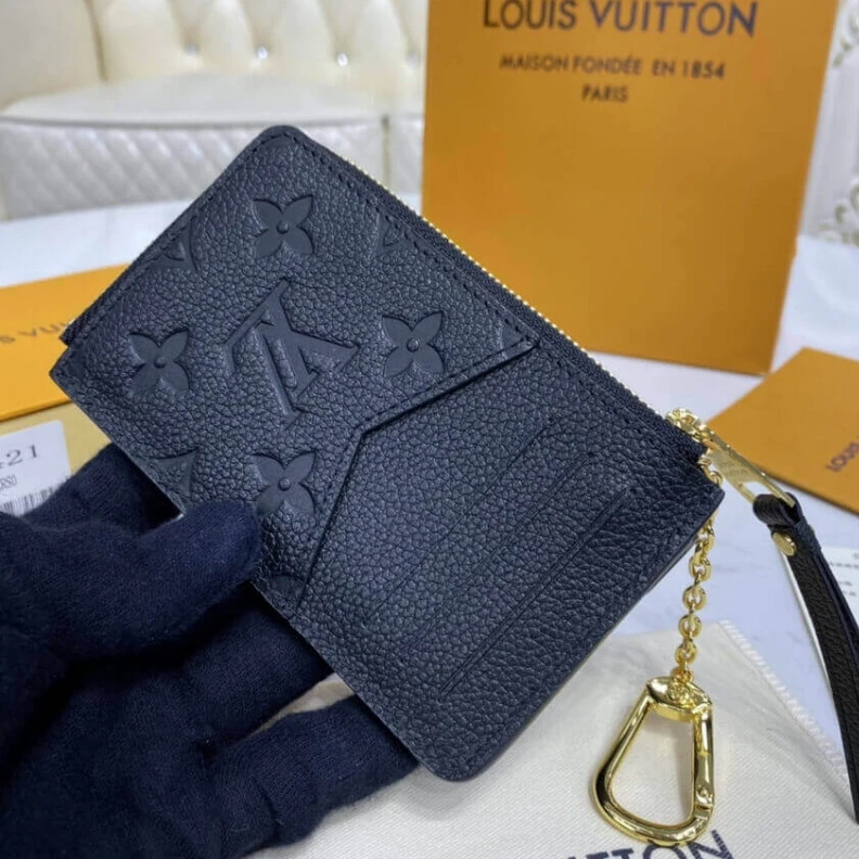 Mythick.ru Chain wit Louis Vuitton Monogram Empreinte Card Holder Recto Verso Black