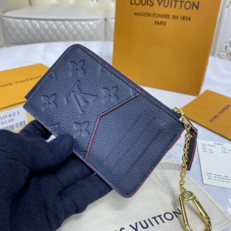 Mythick.ru 3 card sl Louis Vuitton Monogram Empreinte Card Holder Recto Verso Blue