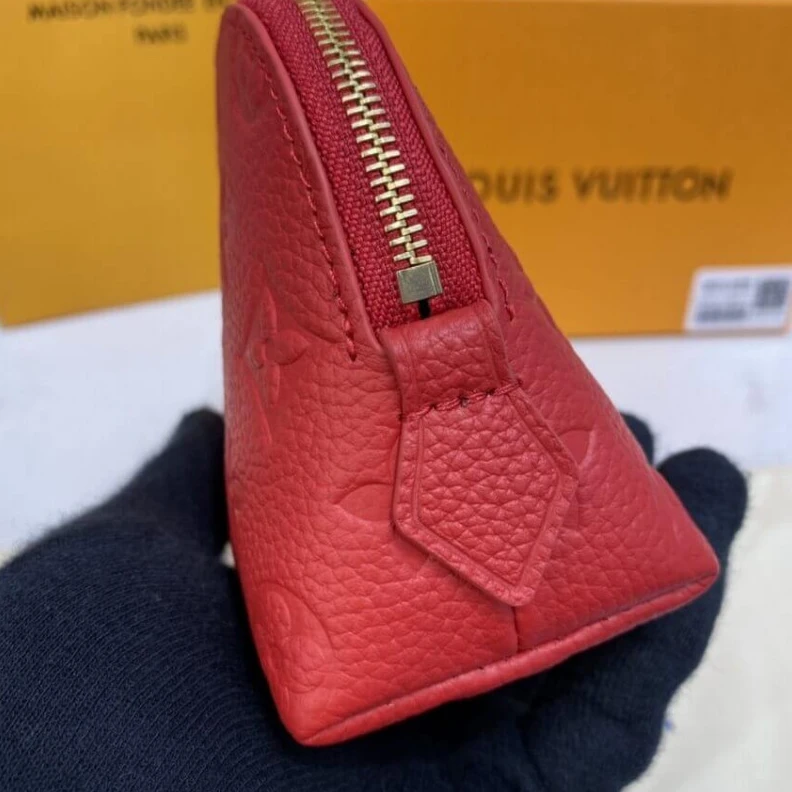 Replica bags Louis Vuitton Monogram Empreinte Cosmetic Pouch PM Red