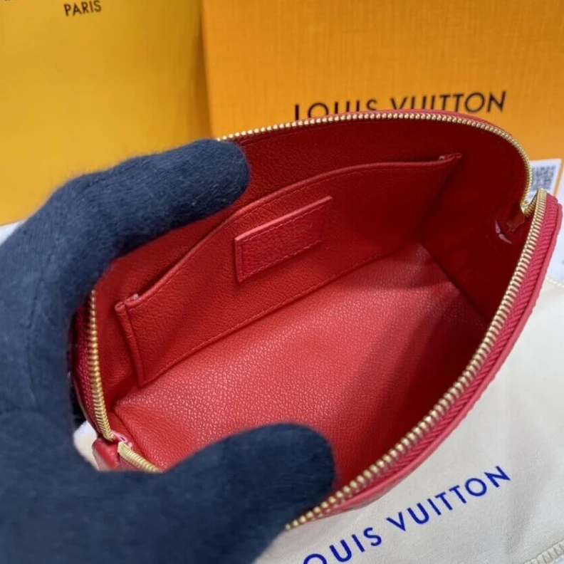 Replica bags Louis Vuitton Monogram Empreinte Cosmetic Pouch PM Red
