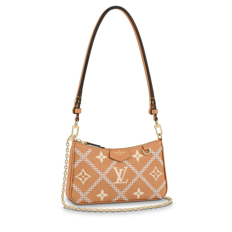 Louis Vuitton Monogram Empreinte Easy Pouch On Strap Arizona Beige