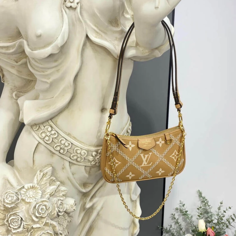 Mythick ru Louis Vuitton Monogram Empreinte Easy Pouch On Strap Arizona Beige