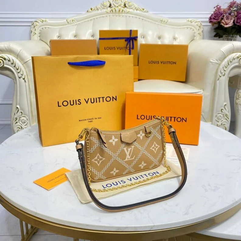 Mythick ru Louis Vuitton Monogram Empreinte Easy Pouch On Strap Arizona Beige