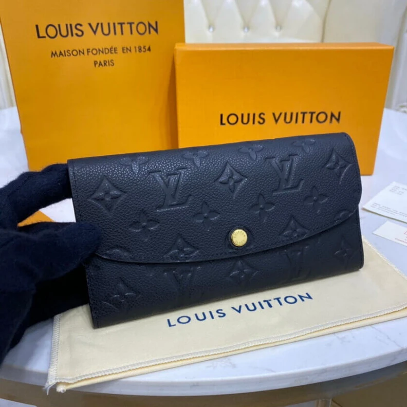 Replica bags Goldcolor Louis Vuitton Monogram Empreinte Emilie Wallet Black